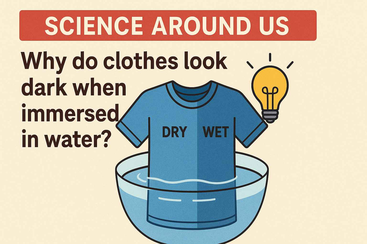 Why do clothes look dark when immersed in water
