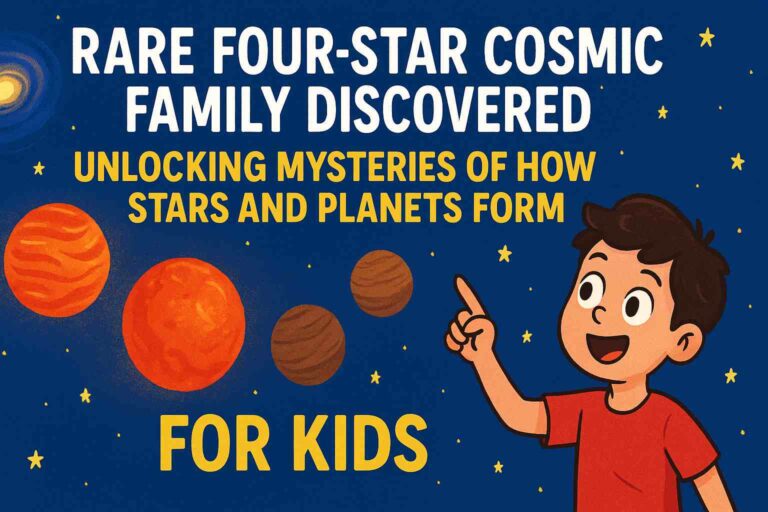 Rare Four-Star Cosmic Family Discovered – A Space Mystery for Kids