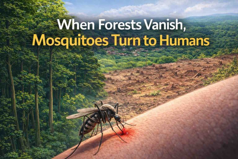 image for 🦟 When Forests Vanish, Mosquitoes Turn to Humans Forest Loss Is Making Mosquitoes Bite Humans More — And That’s Dangerous