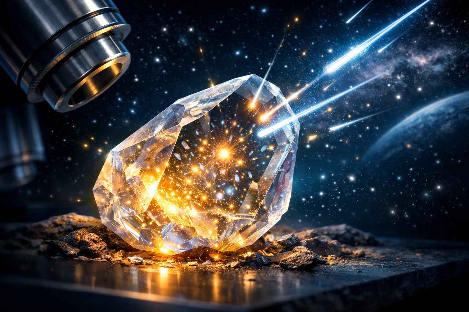 Microscopic zircon crystal used by scientists to measure cosmic ray exposure and track ancient landscape history