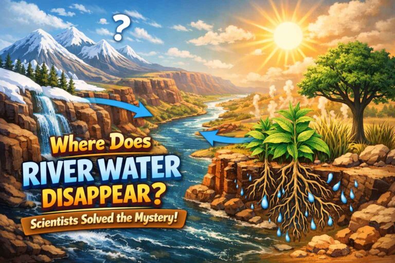 Aerial view of the Colorado River surrounded by green vegetation and snow-capped mountains showing how plants absorb snowmelt